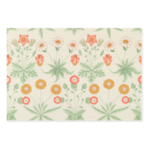 Vintage orange, vert et Motif marguerrier