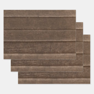Feuille De Papier Cadeau Vintage Pays Rustique Sepia Wood Grain Texture