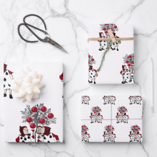 Feuille De Papier Cadeau Vintage peinture rouge Rose