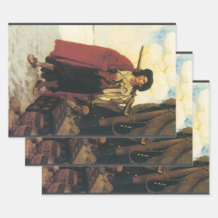 Feuille De Papier Cadeau Vintage Pirates Le boucanier était un homme pittor