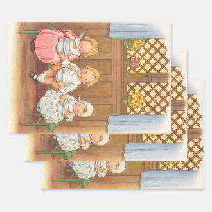 Feuille De Papier Cadeau Vintage Porridge Porridge Hot Childrys Nursery Rhy