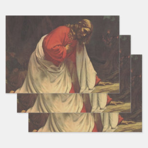 Feuille De Papier Cadeau Vintage Religion Jésus-Christ Jardin de Gethsémani