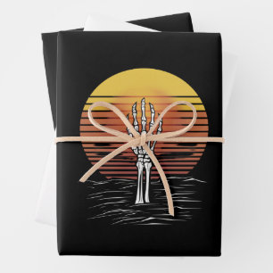 Feuille De Papier Cadeau Vintage Rétro Coucher de soleil Halloween Zombie M
