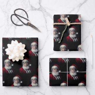 Feuille De Papier Cadeau Vintage Trump Santa Face Funny Christmas Holiday 