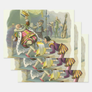 Feuille De Papier Cadeau Vintage Vieux Roi Cole Nursery Rhyme Poème Chanson