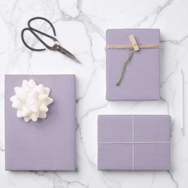 Feuille De Papier Cadeau Violet Clair Texturé (Recto)