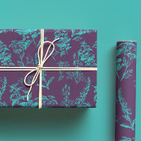 Violet foncé et bleu clair Poison Flower Line Art