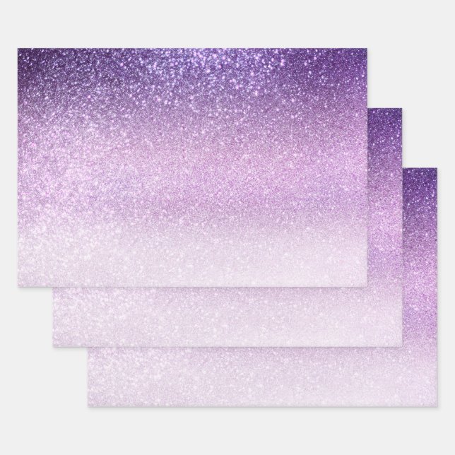 Feuille De Papier Cadeau Violet Lilac Pastel Purple ombre (Lot)