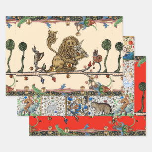 Feuille De Papier Cadeau Violoniste Lion, Hare