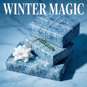 Feuille De Papier Cadeau Vitrres givrés et Motif de cristaux de glace