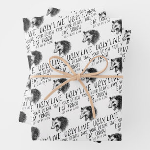 Feuille De Papier Cadeau Vivez Vilain Fake Votre Mort Manger Trash Drôle Op
