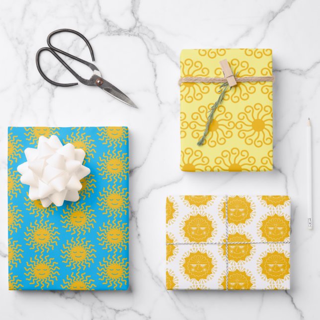 Feuille De Papier Cadeau Voici Le Jeu De Cadeaux Sunshine (Recto)