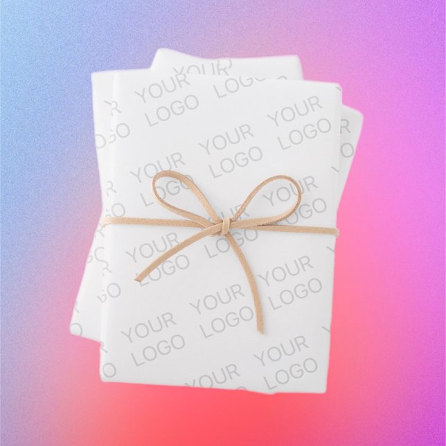 Feuille De Papier Cadeau Votre logo s'allège automatiquement et se répète (Créateur téléchargé)