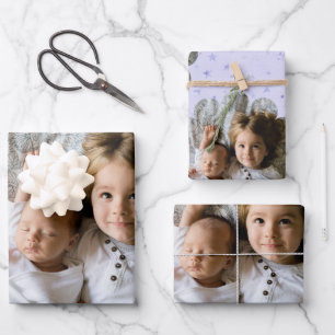 Feuille De Papier Cadeau Votre photo personnalisée dans un fond étoilé viol