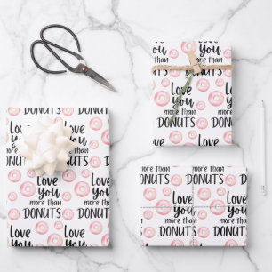 Feuille De Papier Cadeau Vous aimez plus que les beignets enveloppant des f