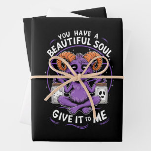 Feuille De Papier Cadeau Vous avez une belle âme satanique Baphomet 