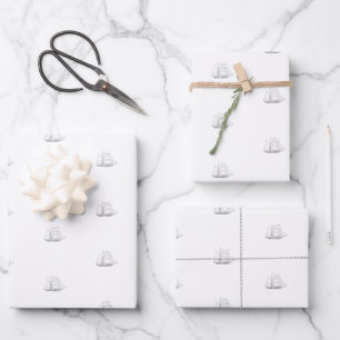 Feuille De Papier Cadeau Vovoilier maritime vintage