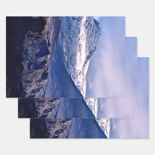 FEUILLE DE PAPIER CADEAU VUES MONTAGNES (Lot)