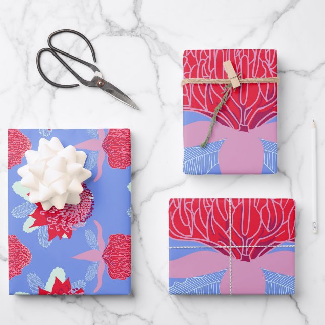 Feuille De Papier Cadeau Waratah (Recto)
