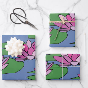 Feuille De Papier Cadeau Water Lily Garden Floral