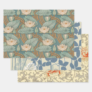 Feuille De Papier Cadeau Water Lys Lily Art Nouveau Nature