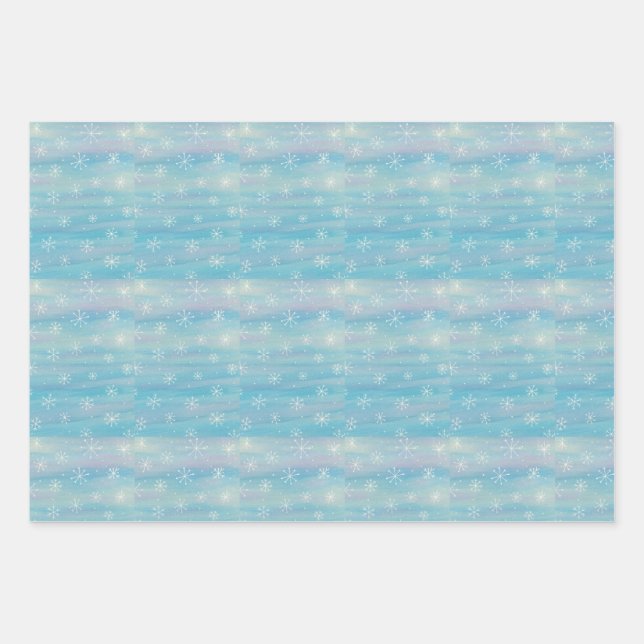 Feuille De Papier Cadeau Watercolor Winter Pattern (Devant)