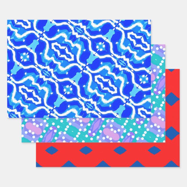 Feuille De Papier Cadeau Wave gradient digital background (Lot)