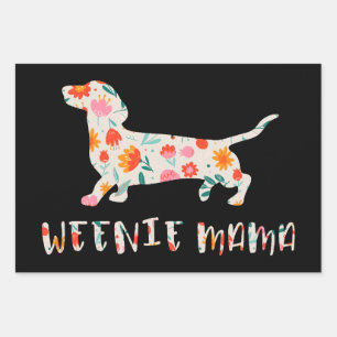Feuille De Papier Cadeau Weenie Mama Dachshund floral