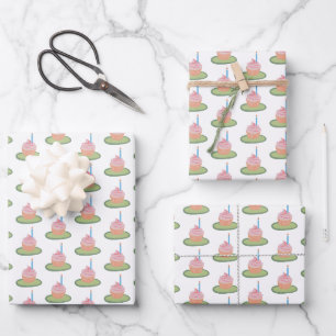 Feuille De Papier Cadeau Whimsal 1er Anniversaire Gâteau rose Girlie Cute C