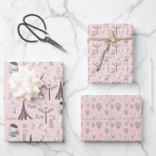 Feuille De Papier Cadeau Whimsical Rose French