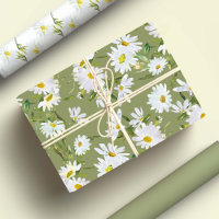 White Daisy Baby shower Pastel jardin vert