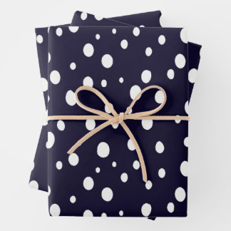 Feuille De Papier Cadeau White Snow Dot Pattern Satin