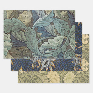 Feuille De Papier Cadeau William Morris Acanthus Sage Fleur Floral Botaniqu
