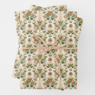 Feuille De Papier Cadeau William Morris Antique Honeysuckle Motif Floral