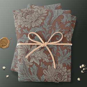 Feuille De Papier Cadeau William Morris Chrysanthemum Motif Enveloppement P