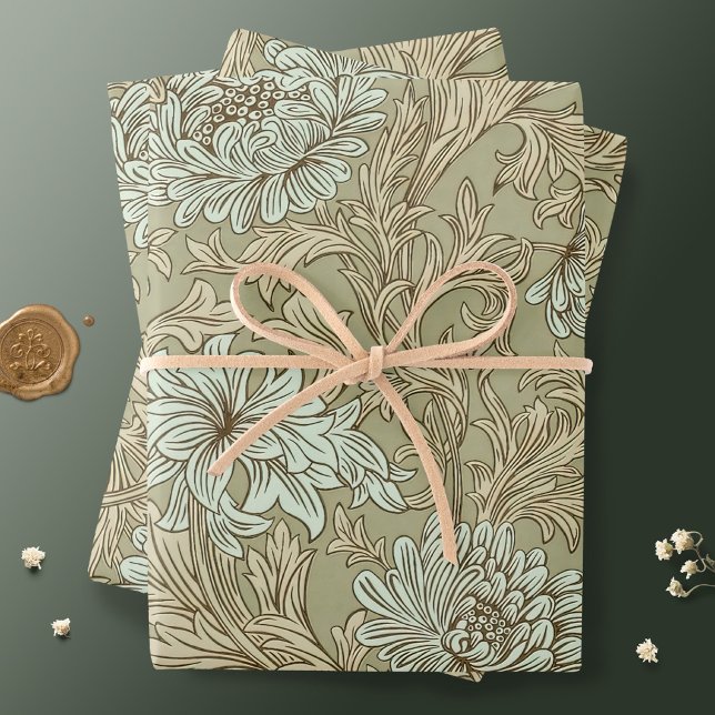 Feuille De Papier Cadeau William Morris Chrysanthemum Motif Enveloppement P (Créateur téléchargé)