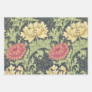 Feuille De Papier Cadeau William Morris Chrysanthemum Vintage Floral Art