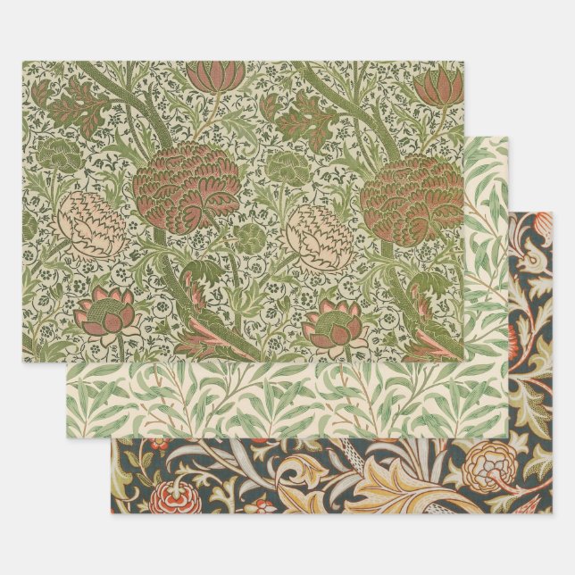 Feuille De Papier Cadeau William Morris Cray Fleur de Sage Floral Botanique (Lot)