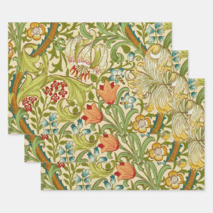 Feuille De Papier Cadeau William Morris Golden Lily Vintage Pré-Raphaélite