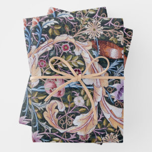 Feuille De Papier Cadeau William Morris, Hibou et Fleurs