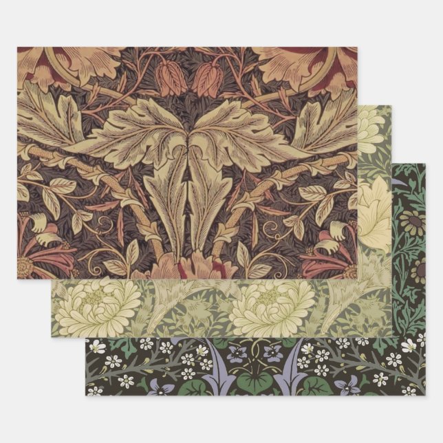 Feuille De Papier Cadeau William Morris Honeysuckle Classic English Art (Lot)