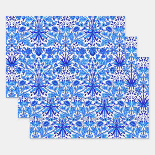 Feuille De Papier Cadeau William Morris Hyacinth Imprimer, Cobalt Blue & Wh