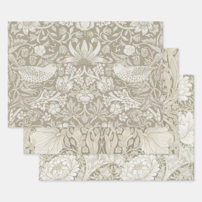 Feuille De Papier Cadeau William Morris, Ivory (Lot)