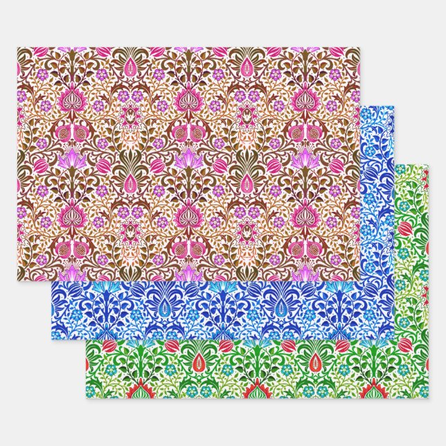 Feuille De Papier Cadeau William Morris Jacobean Floral Damask, multi (Lot)