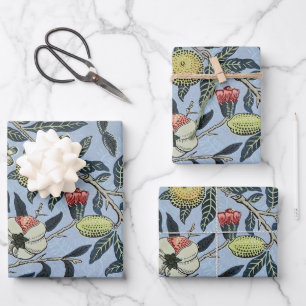 Feuille De Papier Cadeau William Morris Motif Fruit Rouge Grenade Vintage