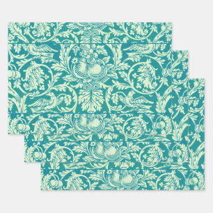 Feuille De Papier Cadeau William Morris Reine Vintage Oiseau & Floral Class