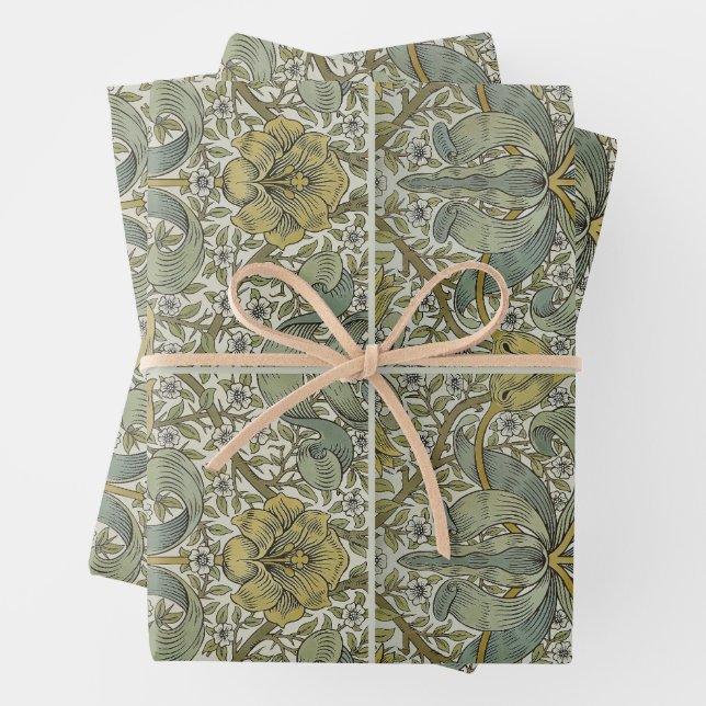 Feuille De Papier Cadeau William Morris Spring Thicket Classic Pattern (En situation)