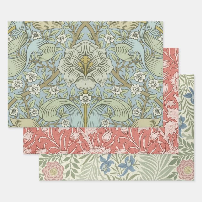 Feuille De Papier Cadeau William Morris Spring Thicket : Floral antique (Lot)