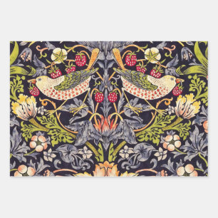 Feuille De Papier Cadeau William Morris Strawberry Thief Floral Art nouveau