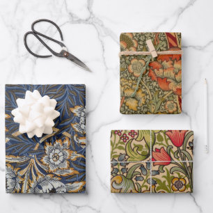 Feuille De Papier Cadeau William Morris Tulip Willow Blue Motif